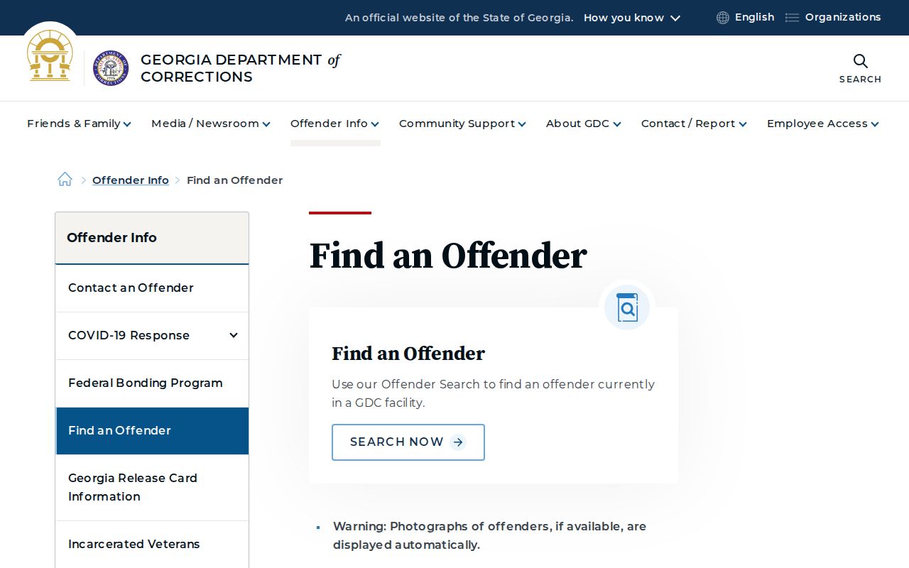 Carroll County sentenced state custody search through Georgia Department of Corrections