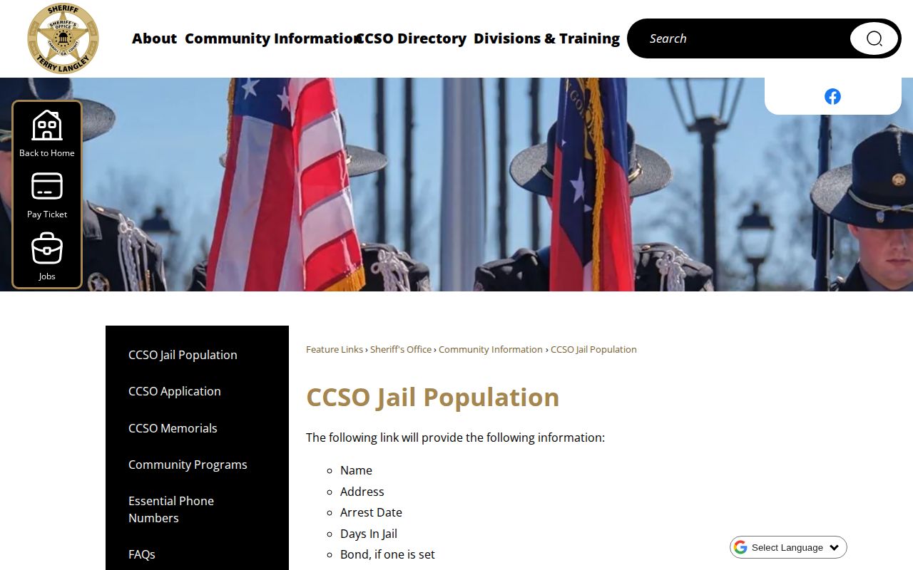 Carroll County Jail official custody and booking report gateway